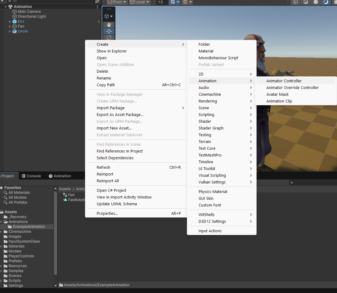 context-menu-animation-animator-controller