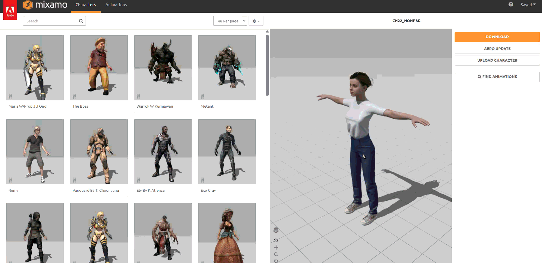 downloading-3d-avatar-mixamo-guide