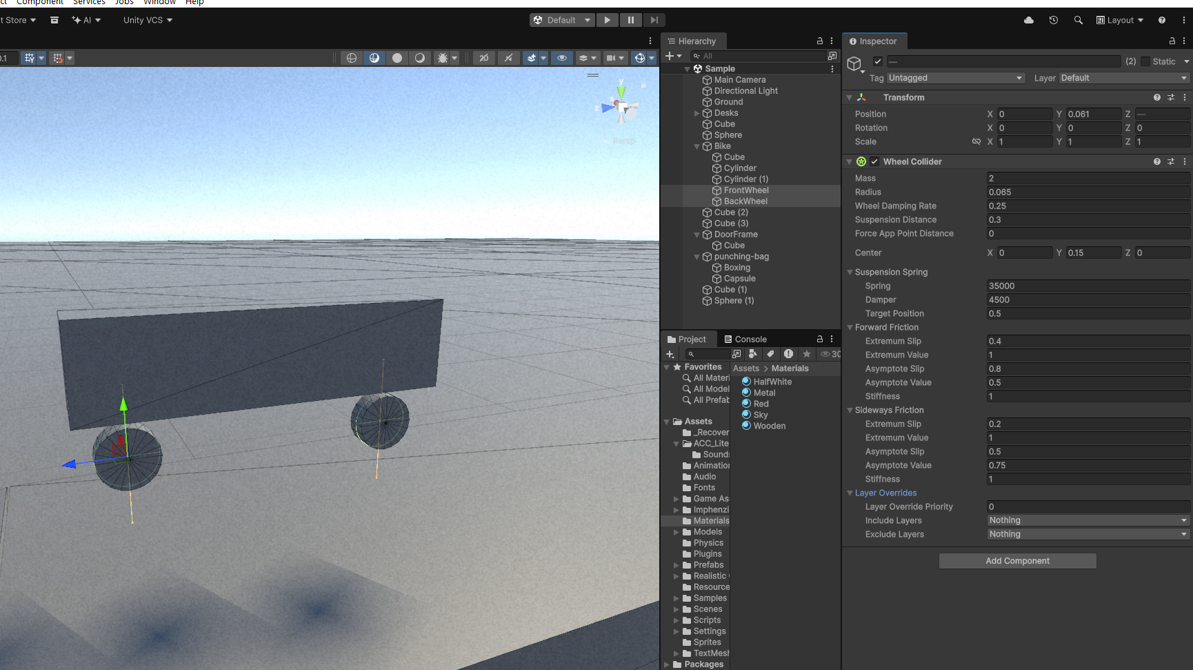 bike-basic-shape-with-wheel-collider-view-inspector-unity-scene