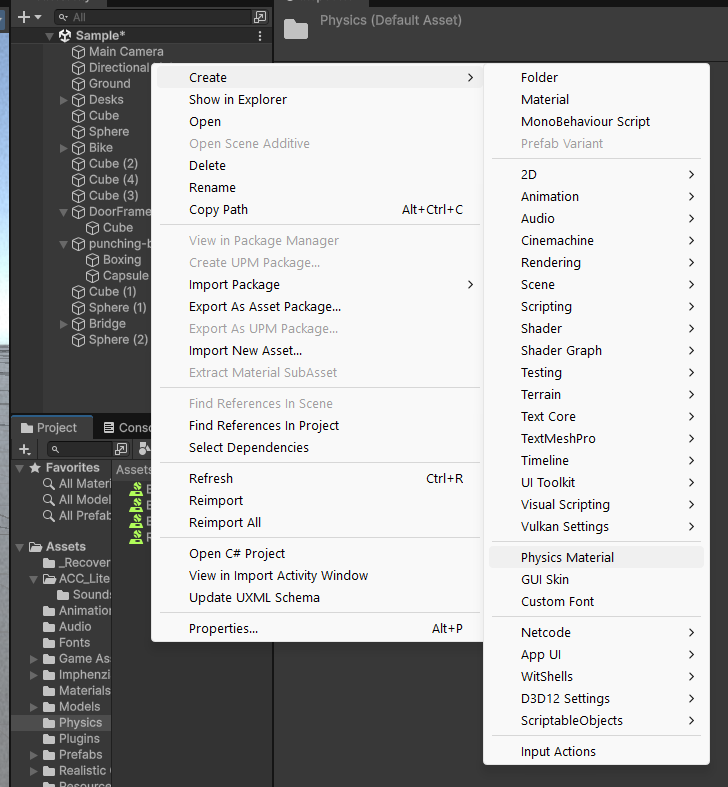 right-click-context-menu-physics-maetrial